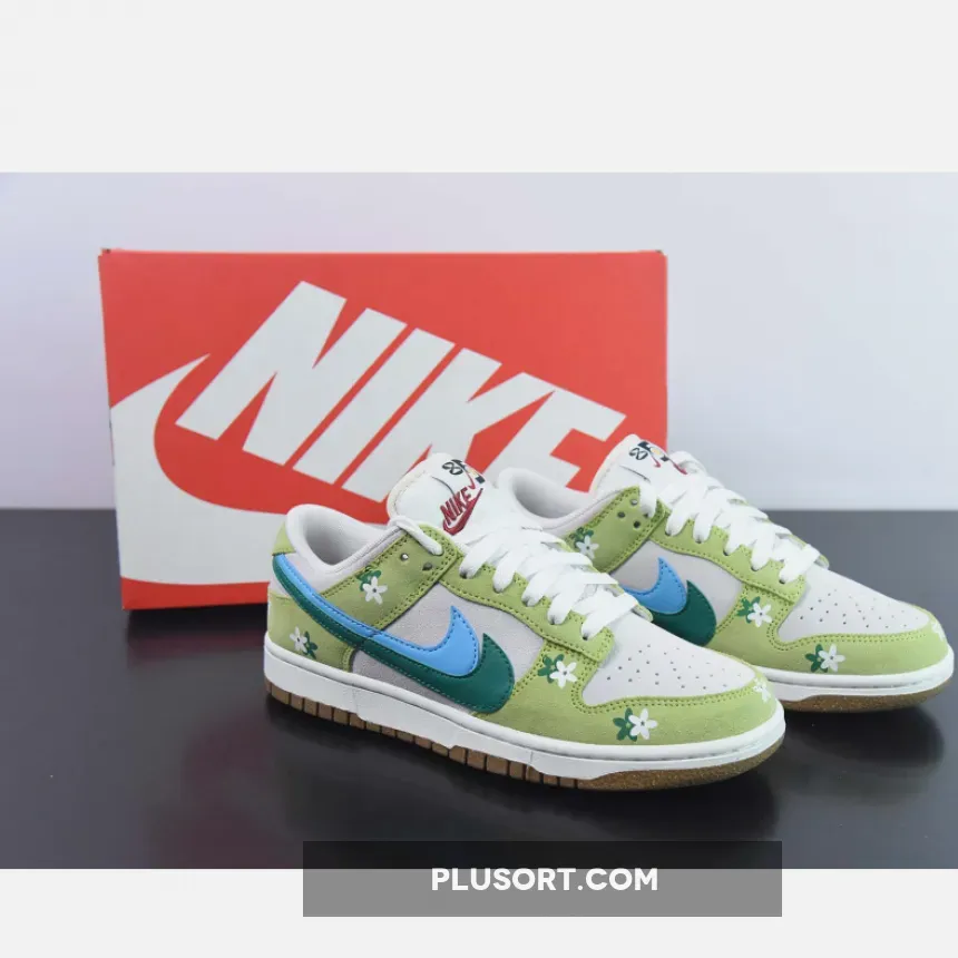 Custom Nike Dunk Low ’85 Double Swooshes’ Green Sail