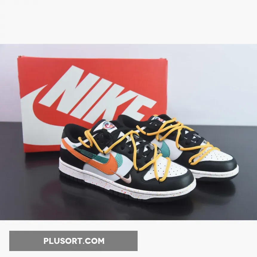 Custom Nike Dunk Low ‘Multiple Swooshes’ White/Rush Pink-Teal