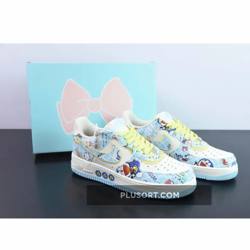 Doraemon x Nike Air Force 1 Low Custom White Blue Yellow