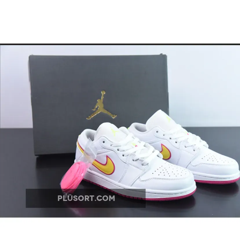 Jordan 1 Low GS White Yellow Pink WMNS