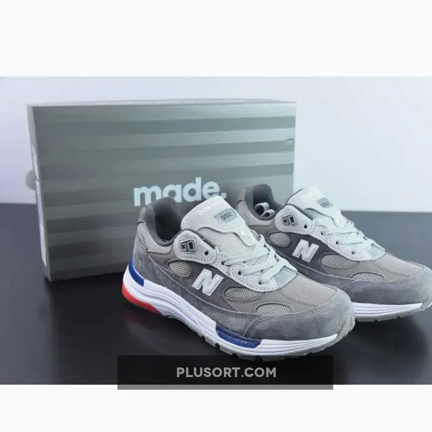 New Balance 992 Grey Red Blue