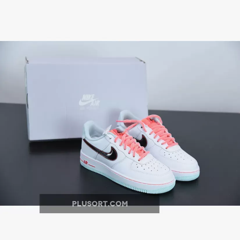 Nike Air Force 1 07 LV8 GS White Flash Crimson Atomic Pink For Womens