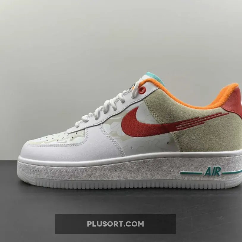 Nike Air Force 1 Low "Just Do It" White Red Teal