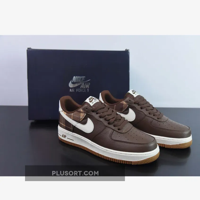 Nike Air Force 1 Low "Plaid" Cacao Wow/Pale Ivory