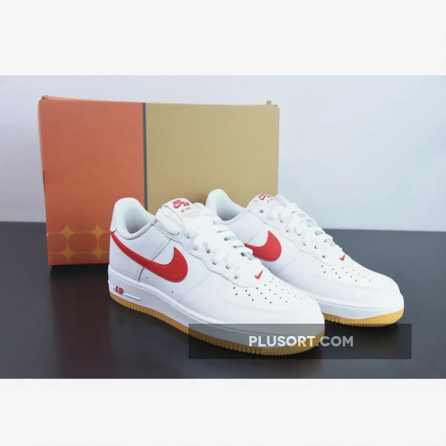 Nike Air Force 1 Low "Since 82" White/University Red-Gum Yellow