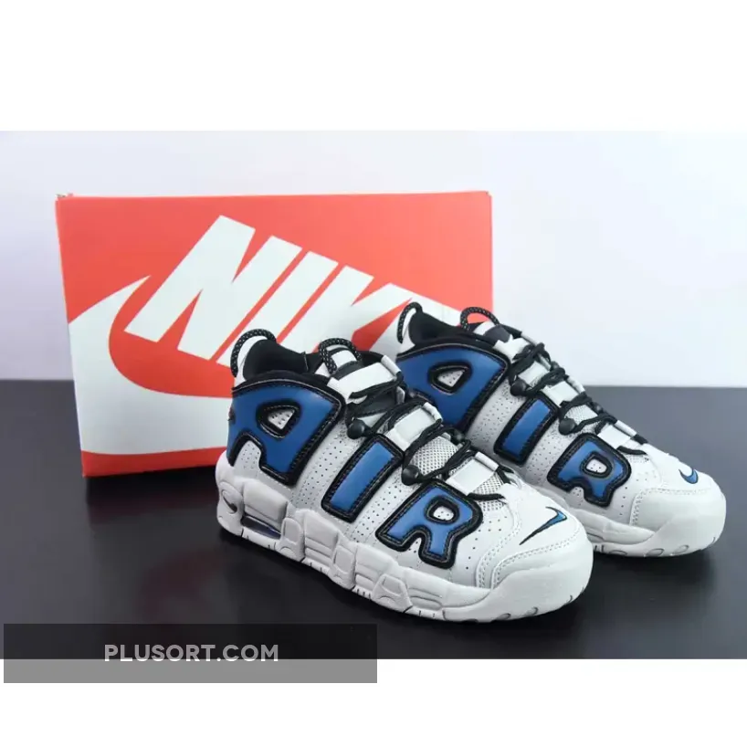 Nike Air More Uptempo Light Iron Ore/Industrial Blue-Black-White
