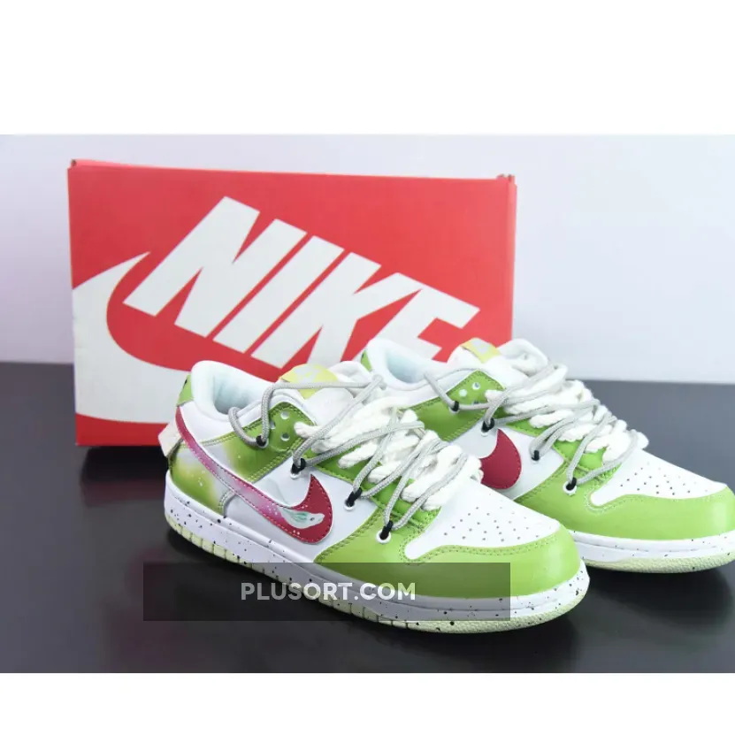 Nike Dunk Low Custom Green White Red