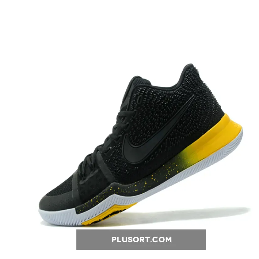 Nike Kyrie 3 Black and Black-Varsity Maize-White Nike Kyrie 3 Black and Black-Varsity Maize-White