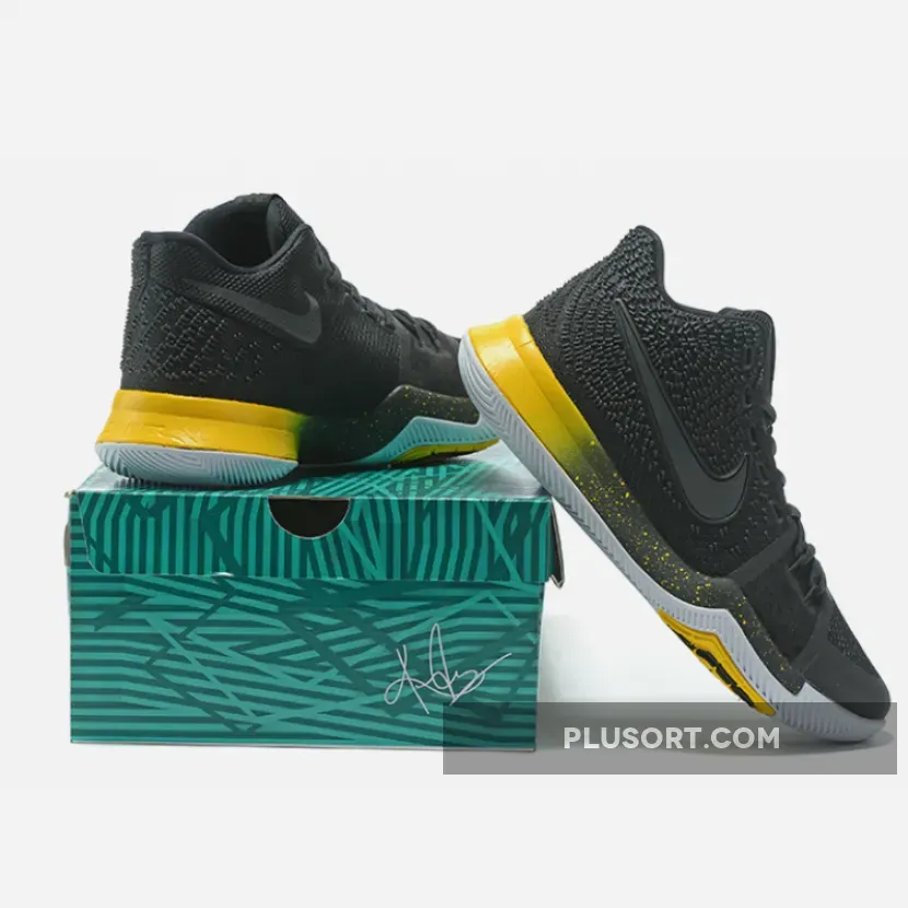 Nike Kyrie 3 Black and Black-Varsity Maize-White Nike Kyrie 3 Black and Black-Varsity Maize-White