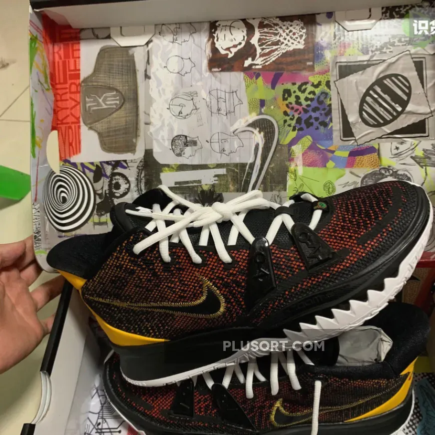 Nike Kyrie 7 "Raygun" Black/University Gold-Team Orange