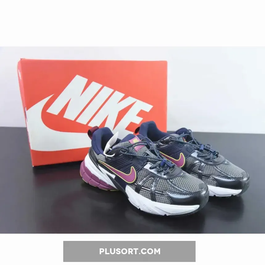 Nike V2K Run Obsidian Burgundy Volt