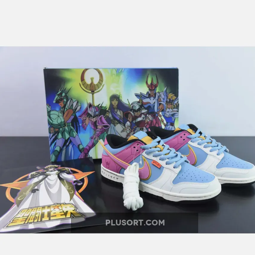 Saint Seiya x Nike Dunk Low Custom Purple Blue White