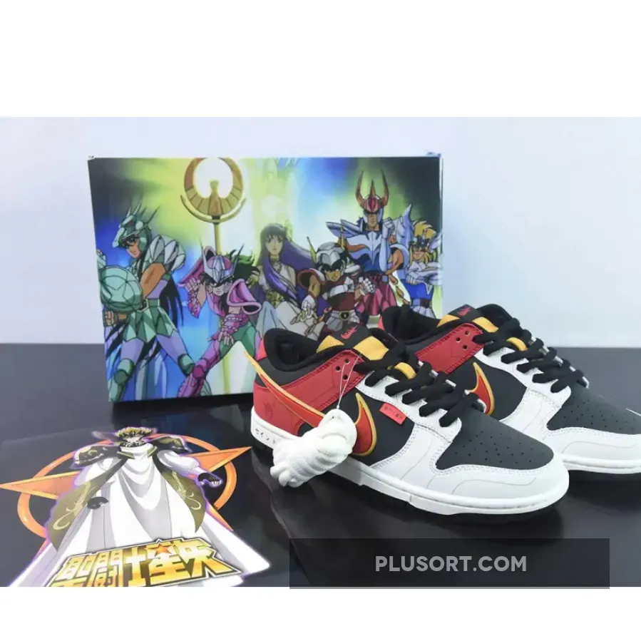 Saint Seiya x Nike Dunk Low Custom Red Black White
